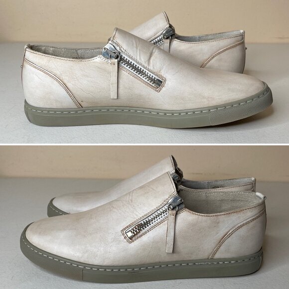 Diesel D-Icon Leather Distressed Zip Slip On Shoes Mens EU Size 46, US 12.5 - Picture 3 of 16